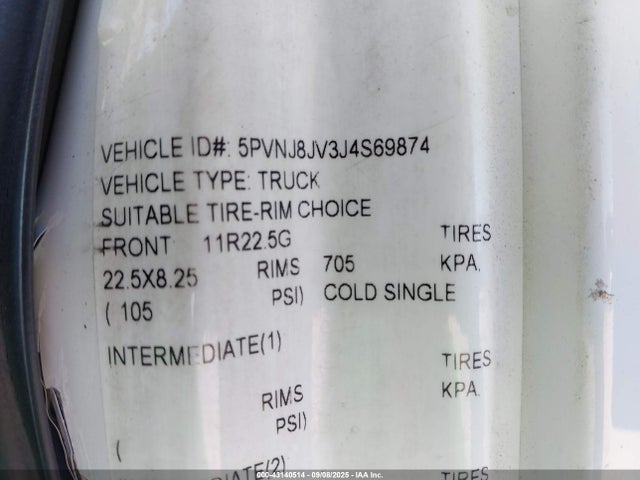 5PVNJ8JV3J4S69874 Hino J08e-vb/ J08e-wu
