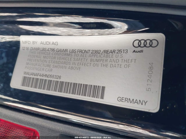 2017 AUDI A4 WAUANAF44HN055326 Photo 8