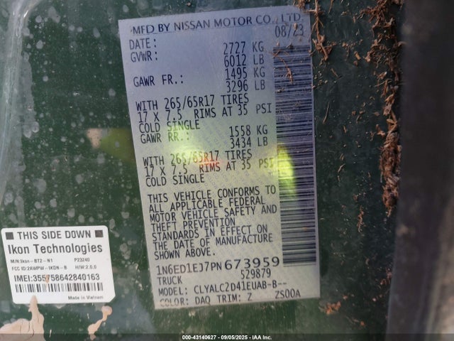 Nissan 2023 2023 1N6ED1EJ7PN673959 Image 9