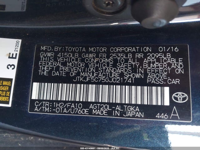 Scion 2ar-fe 2016 JTKJF5C75GJ021741 Image 9