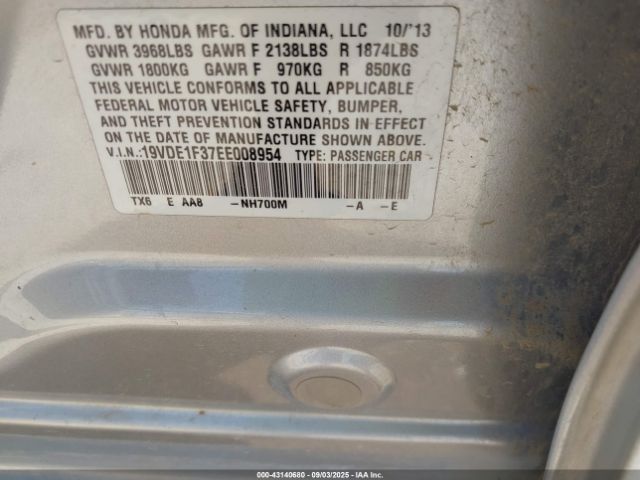 2014 ACURA ILX 19VDE1F37EE008954 Photo 8