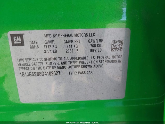 1G1JG6SB8G4102627 Chevrolet luv - vvt, alum, e85 max