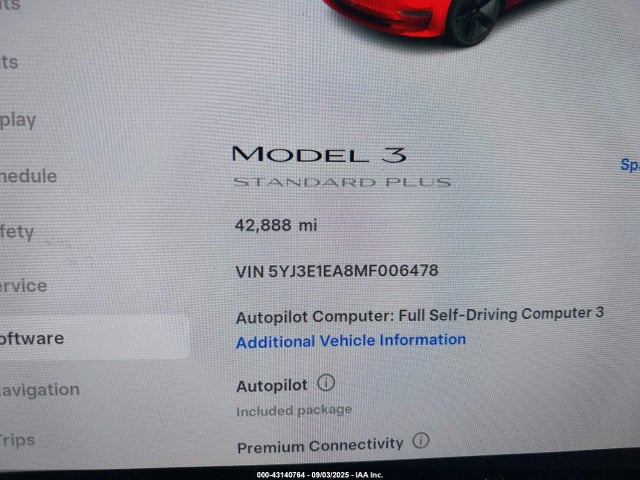 2021 TESLA MODEL 3 5YJ3E1EA8MF006478 Photo 6