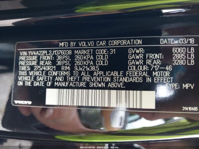 2018 VOLVO XC90 YV4A22PL2J1376038 Photo 8