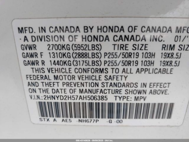 2010 ACURA MDX 2HNYD2H57AH506385 Photo 8