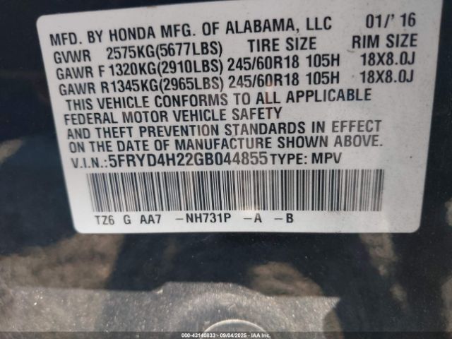 2016 ACURA MDX 5FRYD4H22GB044855 Photo 8