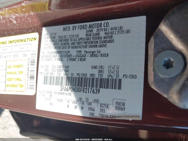 3FA6P0HD0FR217639 Ford 2015
