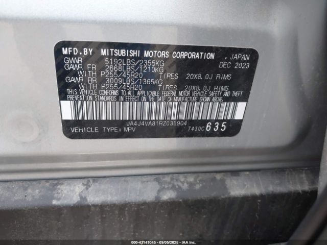 2024 MITSUBISHI OUTLANDER JA4J4VA81RZ035904 Photo 8