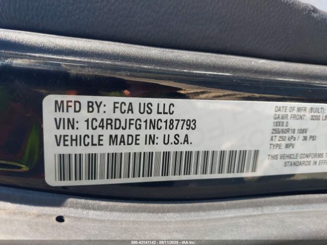 2022 DODGE DURANGO 1C4RDJFG1NC187793 Photo 8