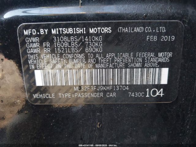 2019 MITSUBISHI MIRAGE G4 ML32F3FJ9KHF13704 Photo 8