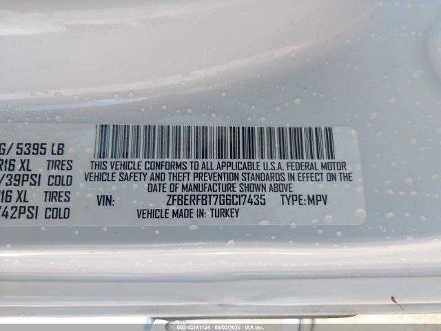 ZFBERFBT7G6C17435 RAM Promaster City