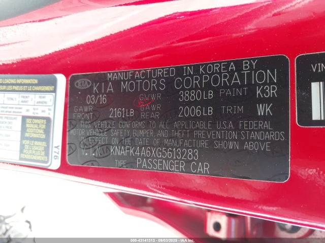 KNAFK4A6XG5613283 KIA mpi nu