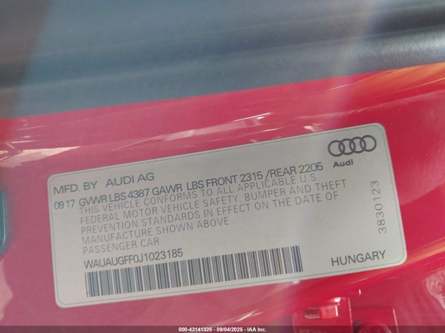 2018 AUDI A3 WAUAUGFF0J1023185 Photo 8