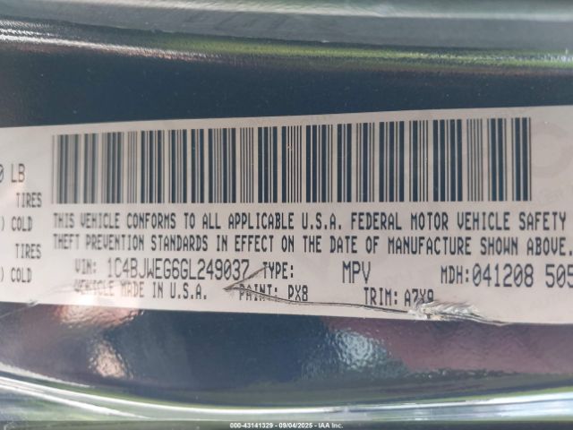 2016 JEEP WRANGLER UNLIMITED 1C4BJWEG6GL249037 Photo 8