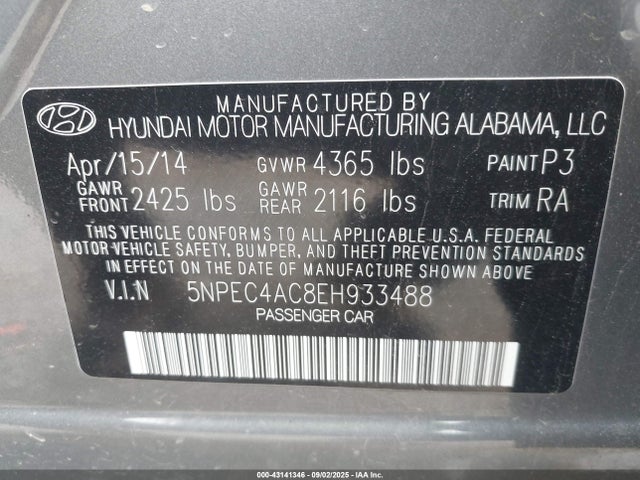 Hyundai gamma 2014 5NPEC4AC8EH933488 Image 9
