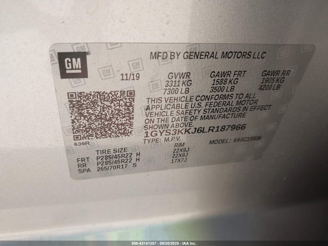 2020 CADILLAC ESCALADE ESV 1GYS3KKJ6LR187966 Photo 8