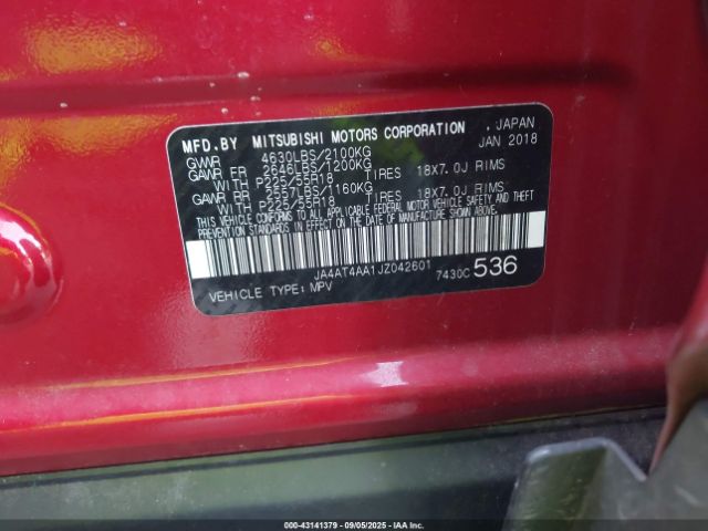 2018 MITSUBISHI ECLIPSE CROSS JA4AT4AA1JZ042601 Photo 8