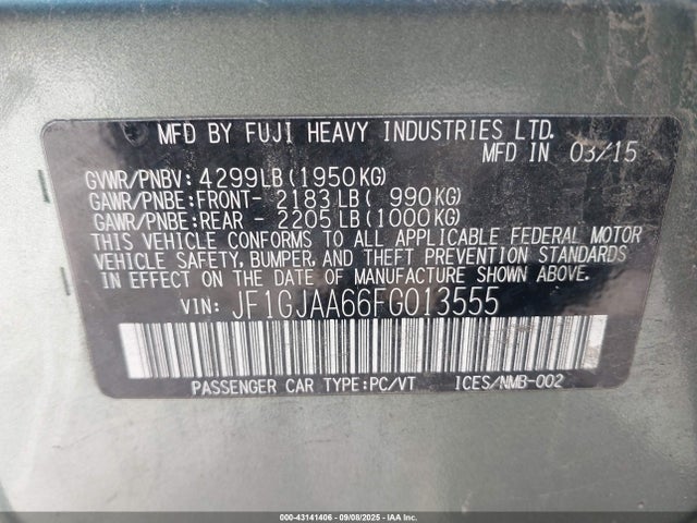 JF1GJAA66FG013555 Subaru 2.0l na