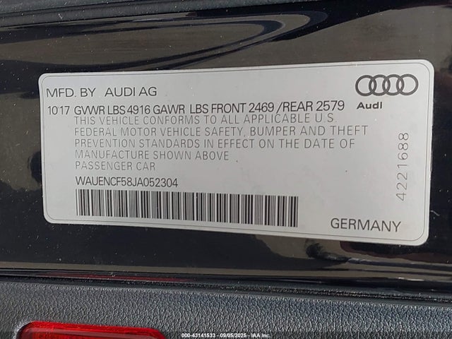 2018 AUDI A5 WAUENCF58JA052304 Photo 8
