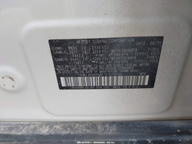 4S4BSANC1K3376148 Subaru na u5