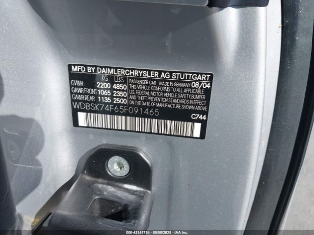 2005 MERCEDES-BENZ SL 55 AMG WDBSK74F65F091465 Photo 8