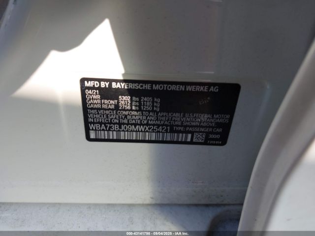 2021 BMW 540I WBA73BJ09MWX25421 Photo 8