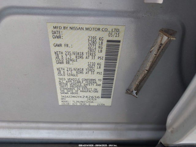 5N1AZ2MH2FN242656 Nissan Murano