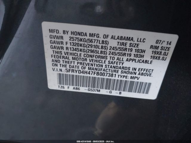 2015 ACURA MDX 5FRYD4H47FB007381 Photo 8