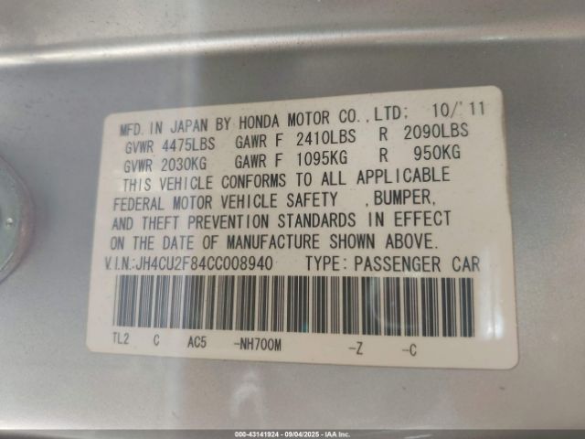 2012 ACURA TSX JH4CU2F84CC008940 Photo 8