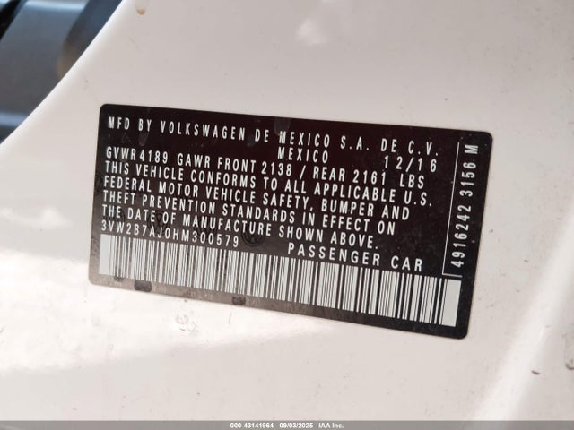 3VW2B7AJ0HM300579 Volkswagen 1.4 tsi