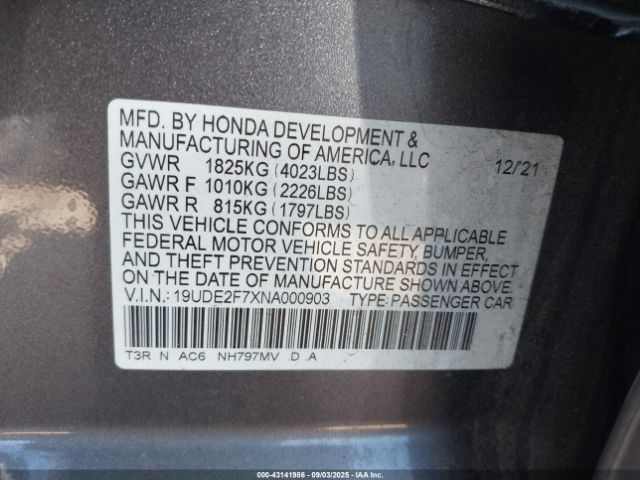 2022 ACURA ILX 19UDE2F7XNA000903 Photo 8