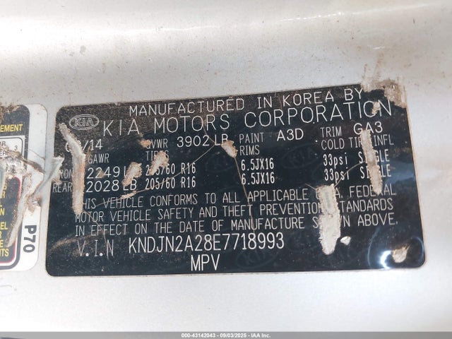 KIA dohc gdi gamma 2014 KNDJN2A28E7718993 Image 9
