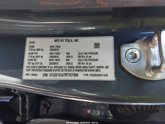 2023 TESLA MODEL 3 5YJ3E1EA7PF707999 Photo 8