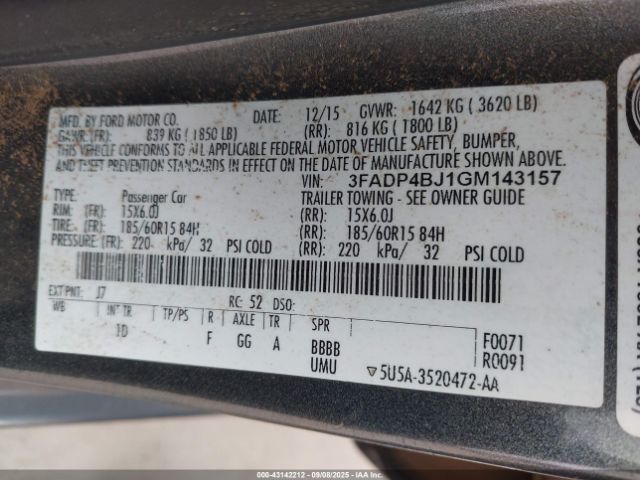 2016 FORD FIESTA 3FADP4BJ1GM143157 Photo 8