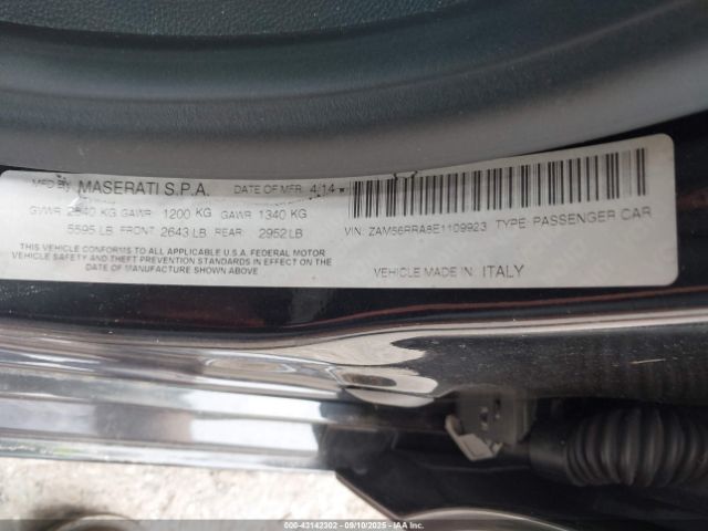 2014 MASERATI QUATTROPORTE ZAM56RRA8E1109923 Photo 8