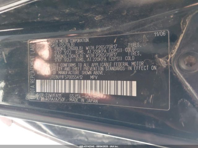 2007 TOYOTA FJ CRUISER JTEBU11F570055412 Photo 8