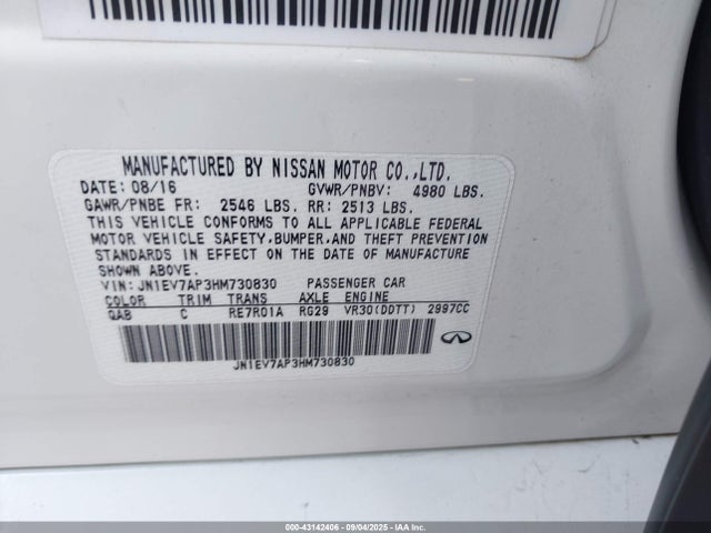 Infiniti Q50 2017 JN1EV7AP3HM730830 Image 9
