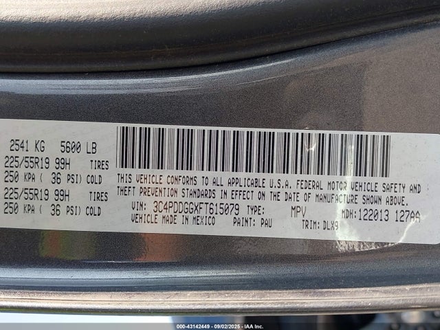 3C4PDDGGXFT615079 Dodge Journey