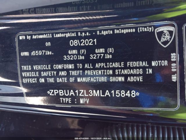 2021 LAMBORGHINI URUS ZPBUA1ZL3MLA15848 Photo 8