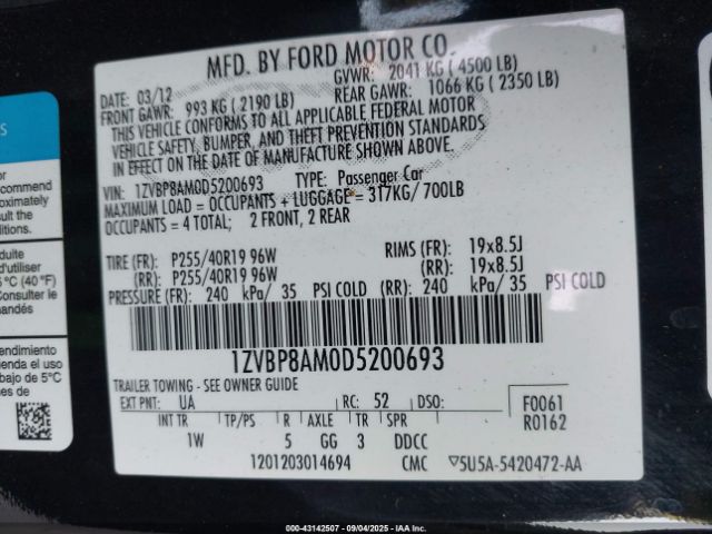 2013 FORD MUSTANG 1ZVBP8AM0D5200693 Photo 8