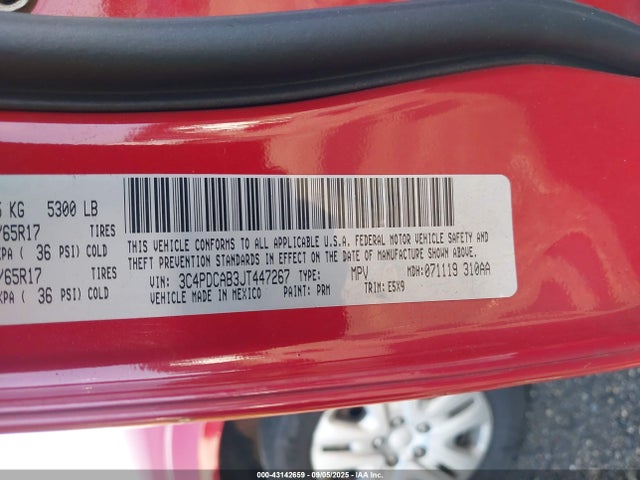3C4PDCAB3JT447267 Dodge Journey