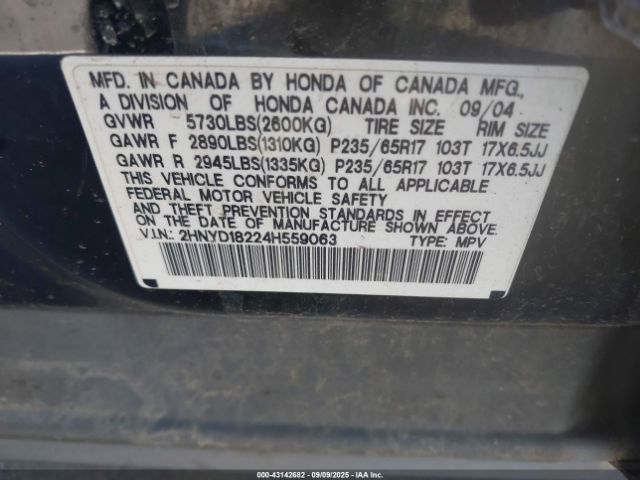 2004 ACURA MDX 2HNYD18224H559063 Photo 8