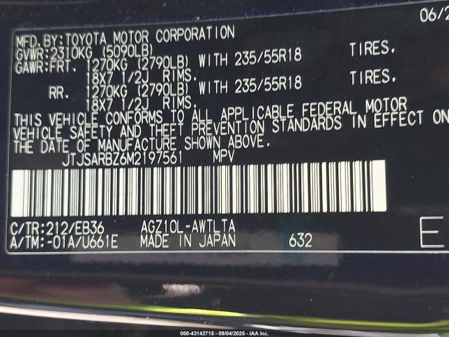 JTJSARBZ6M2197561 Lexus 8ar-fts