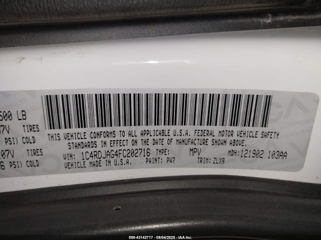 Dodge Durango 2015 1C4RDJAG4FC202716 Image 9