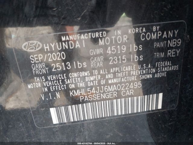 2021 HYUNDAI SONATA KMHL54JJ6MA022495 Photo 8