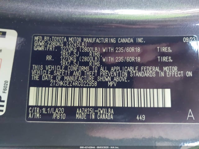 Lexus a25a-fxs, 5nm+4nm 2024 2T2HKCEZ4RC022958 Image 9