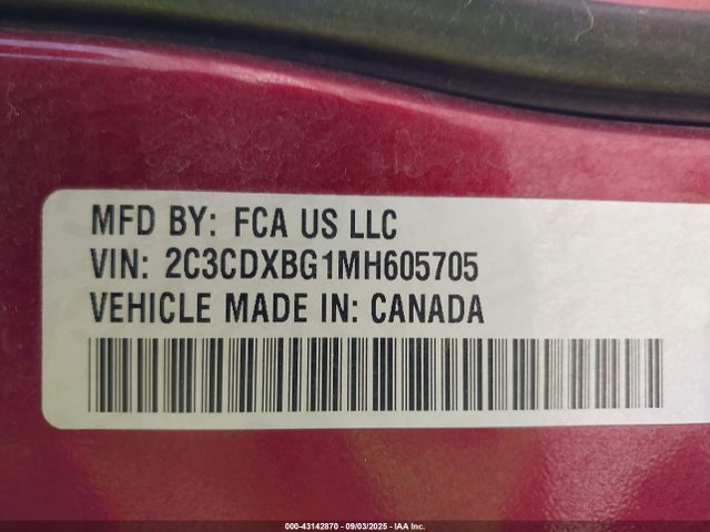 Dodge Charger 2021 2C3CDXBG1MH605705 Image 9