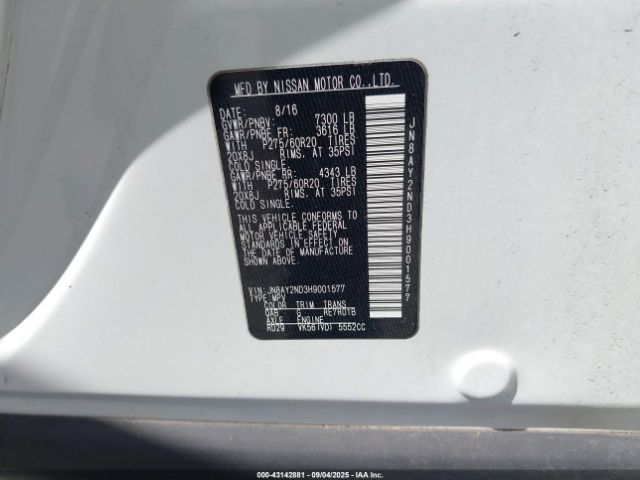 2017 NISSAN ARMADA JN8AY2ND3H9001577 Photo 8