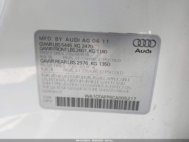 2012 AUDI Q5 WA1CFAFP6CA005217 Photo 8