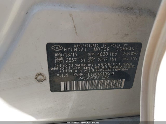 KMHE24L19GA010909 Hyundai dohc gdi nu
